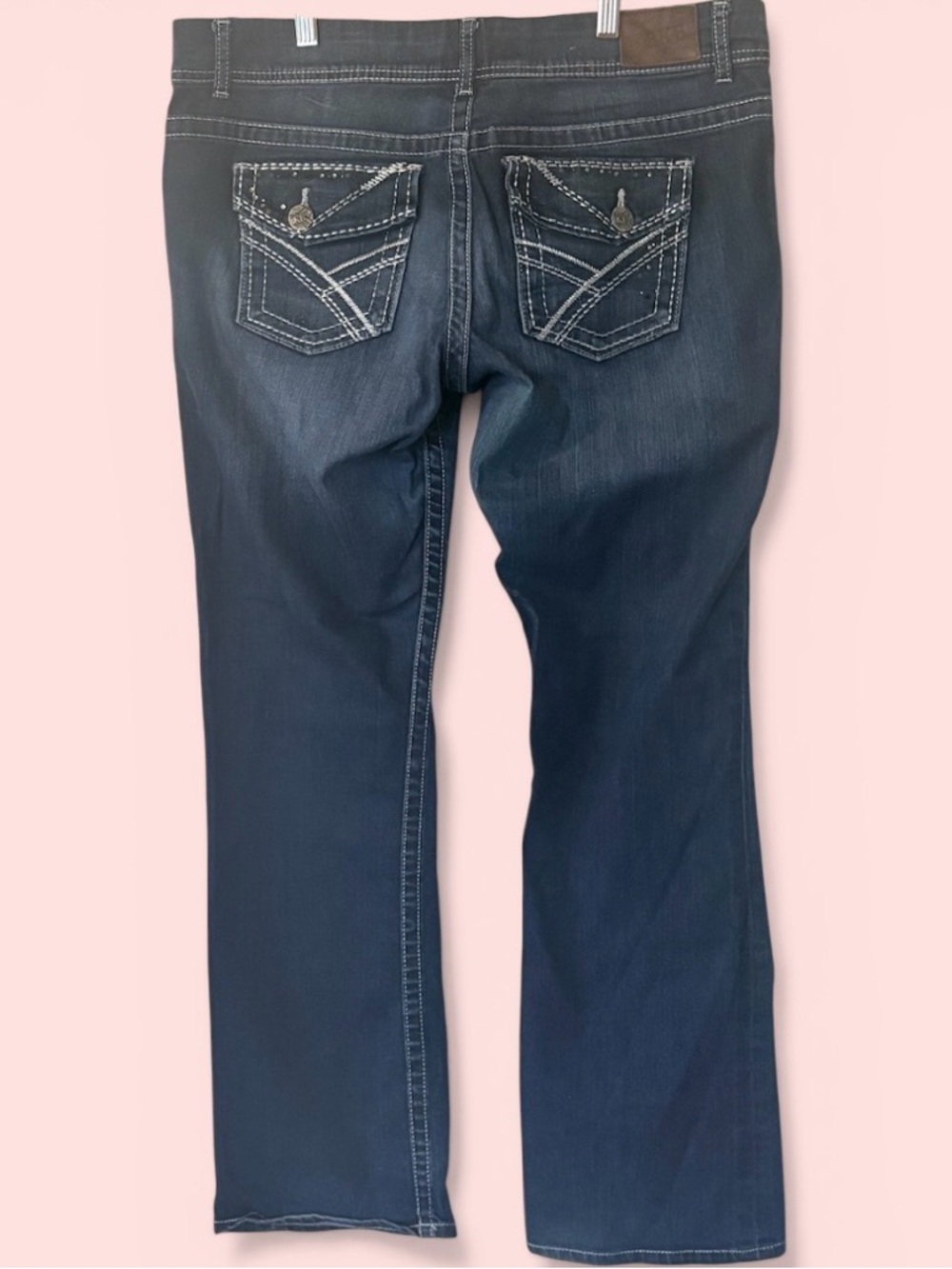 BKE Payton Bootcut Denim Jeans with Decorative Pocket Stitching